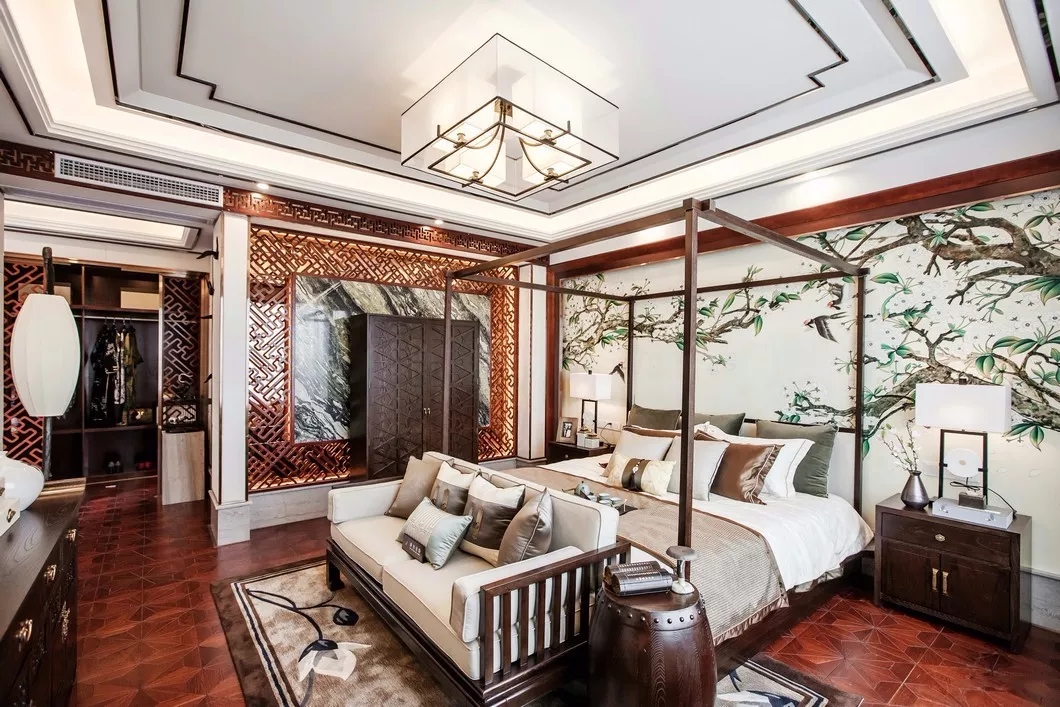 中式別墅臥室裝飾效果圖