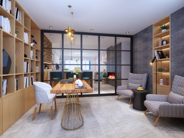 北歐書房裝修效果圖