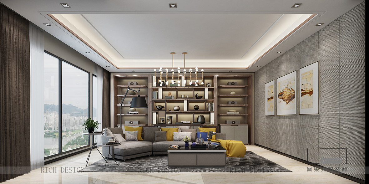 美式會(huì)客廳裝飾效果圖