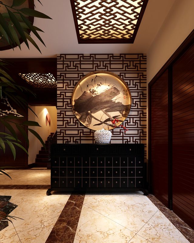 中式玄關(guān)裝飾設(shè)計(jì)效果圖