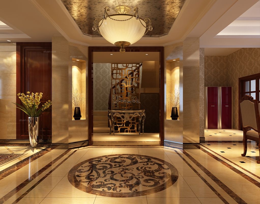 中式玄關(guān)裝飾設(shè)計(jì)效果圖