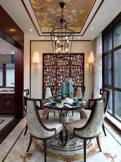 新中式餐廳裝修效果圖