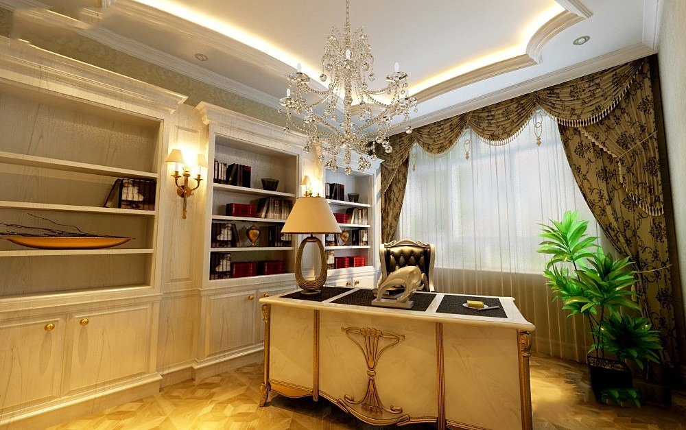 歐式書桌裝修效果圖