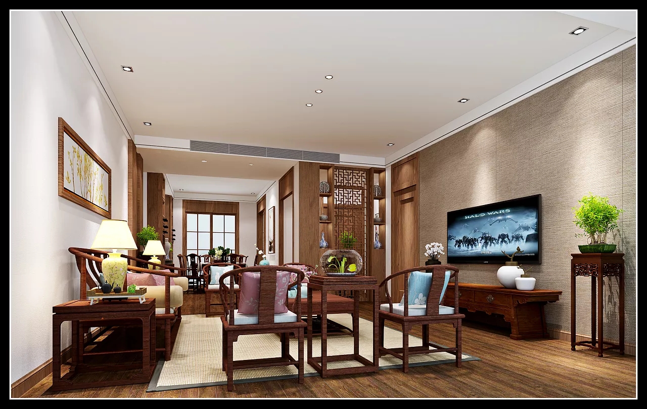 中式客廳裝修效果圖