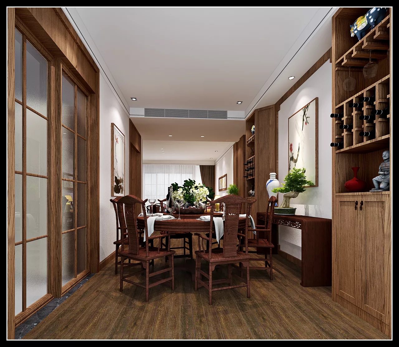 中式餐廳裝修效果圖
