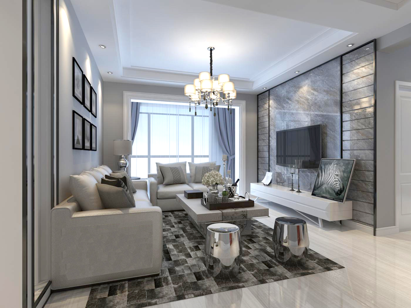 別墅客廳設(shè)計效果圖