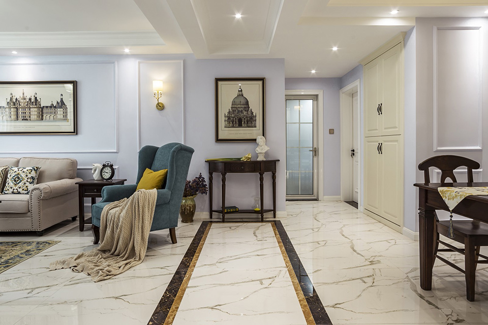 深圳譽(yù)巢別墅裝修公司給客戶做的客廳裝飾效果